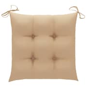 vidaXL Rocking Chair with Beige Cushion Solid Teak Wood