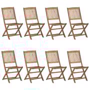 vidaXL Folding Outdoor Chairs 8 pcs Solid Acacia Wood