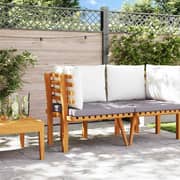 vidaXL Garden Corner Sofa with Cushions Solid Acacia Wood