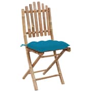 vidaXL Folding Garden Chairs 2 pcs with Cushions Bamboo