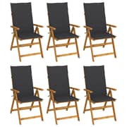 vidaXL Folding Garden Chairs 6 pcs with Cushions Solid Acacia Wood