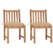 vidaXL Garden Chairs 2 pcs with Cushions Solid Teak Wood