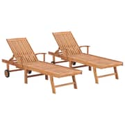 vidaXL Sun Loungers 2 pcs Solid Teak Wood