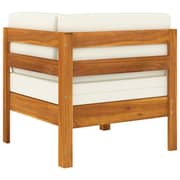 vidaXL Corner Sofa with Cream White Cushions Solid Acacia Wood