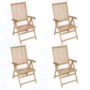 vidaXL Reclining Garden Chairs 4 pcs Solid Teak Wood