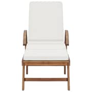 vidaXL Sun Loungers with Cushions 2 pcs Solid Teak Wood Cream