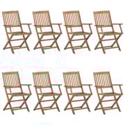 vidaXL Folding Outdoor Chairs 8 pcs Solid Acacia Wood