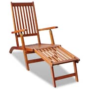 vidaXL Outdoor Deck Chair with Footrest Solid Acacia Wood
