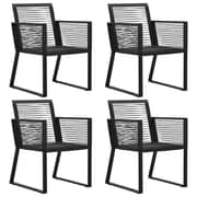 vidaXL Garden Chairs 4 pcs Rope Rattan Black