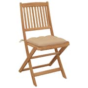vidaXL Folding Garden Chairs 6 pcs with Cushions Solid Acacia Wood