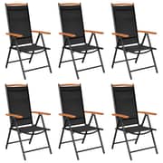 vidaXL Folding Garden Chairs 6 pcs Textilene Black