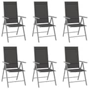 vidaXL Folding Garden Chairs 6 pcs Textilene Black
