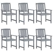 vidaXL Garden Chairs 6 pcs Solid Acacia Wood Grey