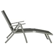 vidaXL Folding Sun Lounger Textilene and Aluminium Black and Silver