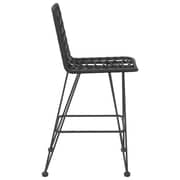 vidaXL Bar Stools 2 pcs Black 45x56x103.5 cm PE Rattan and Steel