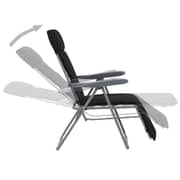 vidaXL Folding Garden Chairs with Cushions 2 pcs Black