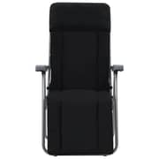vidaXL Folding Garden Chairs with Cushions 2 pcs Black