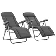 vidaXL Folding Garden Chairs with Cushions 2 pcs Grey