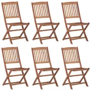 vidaXL Folding Outdoor Chairs 6 pcs Solid Acacia Wood