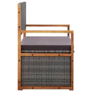 vidaXL Storage Bench 110 cm Poly Rattan and Solid Acacia Wood Grey