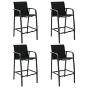 vidaXL Garden Bar Chairs 4 pcs Black Textilene