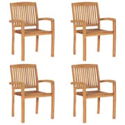 vidaXL Stacking Garden Chairs 4 pcs Solid Teak Wood