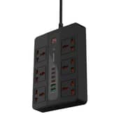 Porodo 6 Ac 2 USB-A & 4 C PD Multiport Super Hub 3m Black