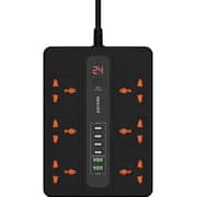 Porodo 6 Ac 2 USB-A & 4 C PD Multiport Super Hub 3m Black