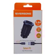 Riversong Car Charger Safari P2 CC13 with USB to Lightning Cable 1m