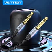 VENTION Cotton Braided 6.5mm Male to Male Audio Cable 1M Gray Aluminum Alloy Type- BASHF