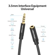 VENTION Cotton Braided 3.5mm Audio Extension Cable 2M Black Metal Type- BHBBH