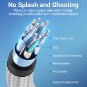 VENTION Cotton Braided HDMI Cable 2m Silvery Metal Type - AABIH