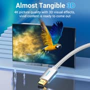 VENTION Cotton Braided HDMI Cable 2m Silvery Metal Type - AABIH