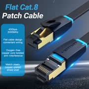 VENTION Flat Cat.8 Patch Cable 0.5M BlackModel # IKCBD