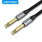 VENTION Cotton Braided 6.5mm Male to Male Audio Cable 3M Gray Aluminum Alloy TypeModel # BASHI