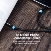 VENTION Cotton Braided 3.5mm Male to Male Audio Cable 5M Black Metal Type - P350AC500-B-M
