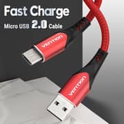 VENTION USB 2.0 to Micro USB Cable 2M Red Aluminum Alloy Type - COARH