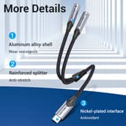 VENTION USB-C Male to TRS Audio & Mic Jack 0.3M Gray Aluminum Alloy TypeModel # BGPHY