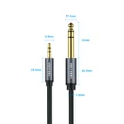 VENTION Nylon Braided 3.5mm Male to 6.5mm Male Audio Cable 2M Gray - BAIHH