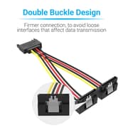 VENTION SATA 15P Male to 90 2*15P Female Power Splitter Cable 0.15M BlackModel # KDBBB