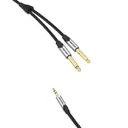 VENTION Cotton Braided 3.5mm Male to 2*6.5mm Male Audio Cable 5M Gray Aluminum Alloy TypeModel # BARHJ