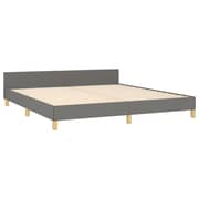 vidaXL Bed Frame with Headboard Dark Grey 180x200 cm 6FT Super King Fabric