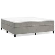vidaXL Box Spring Bed Frame Light Grey 180x200 cm 6FT Super King Velvet