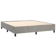 vidaXL Box Spring Bed Frame Light Grey 180x200 cm 6FT Super King Velvet