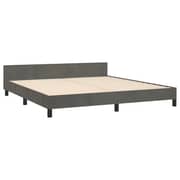 vidaXL Bed Frame with Headboard Dark Grey 180x200 cm 6FT Super King Velvet