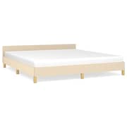 vidaXL Bed Frame with Headboard Cream 180x200 cm 6FT Super King Fabric