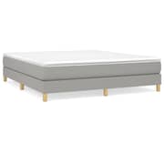 vidaXL Box Spring Bed Frame Light Grey 180x200 cm 6FT Super King Fabric