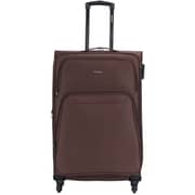VIPTOUR Fabric Trolley 3-Piece Light Weight 4 Spinner Wheels Trolley Luggage Set 20/24/28 Inches Brown