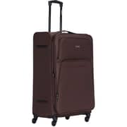 VIPTOUR Fabric Trolley 3-Piece Light Weight 4 Spinner Wheels Trolley Luggage Set 20/24/28 Inches Brown