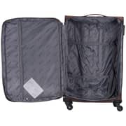 VIPTOUR Fabric Trolley 3-Piece Light Weight 4 Spinner Wheels Trolley Luggage Set 20/24/28 Inches Brown